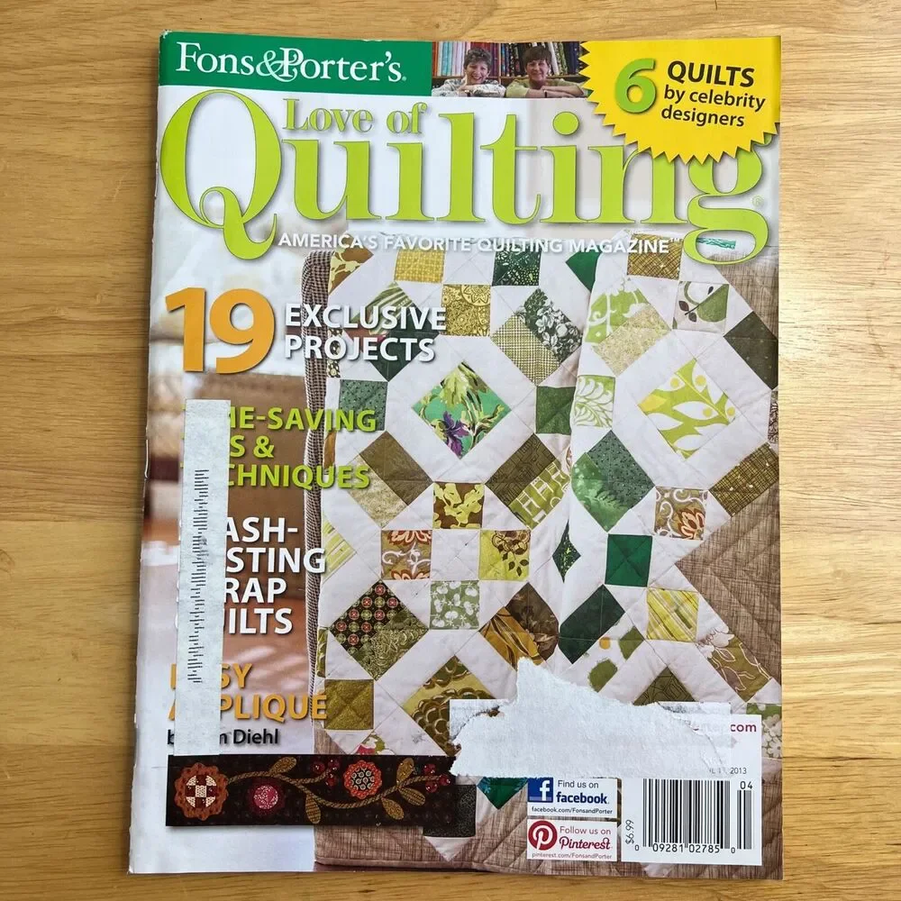 Magazine Lot Fons and Porters Love of Quilting From 2013 Set of 3
